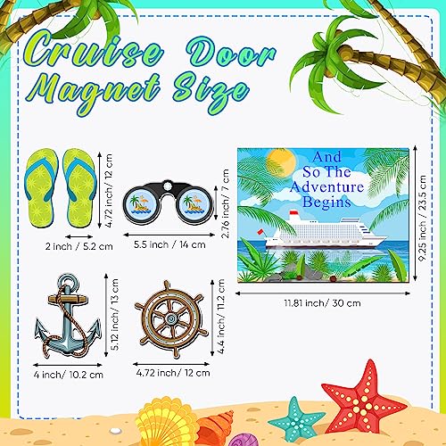 Image of Kanayu 6 Pcs Adventure Cruise Door Decorations Magnetic Large Ship Decorations Magnets Anchor Cruise Decor Car Fridge Magnet Decal for Carnival Stateroom Door