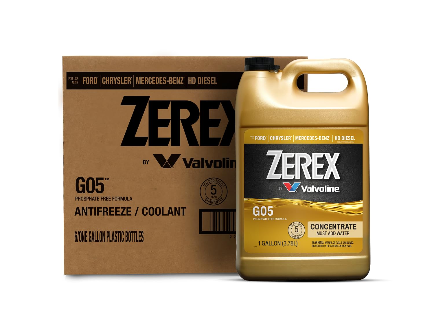 Zerex G05 Phosphate Free Concentrate Antifreeze/Coolant 1 GA, Case of 6