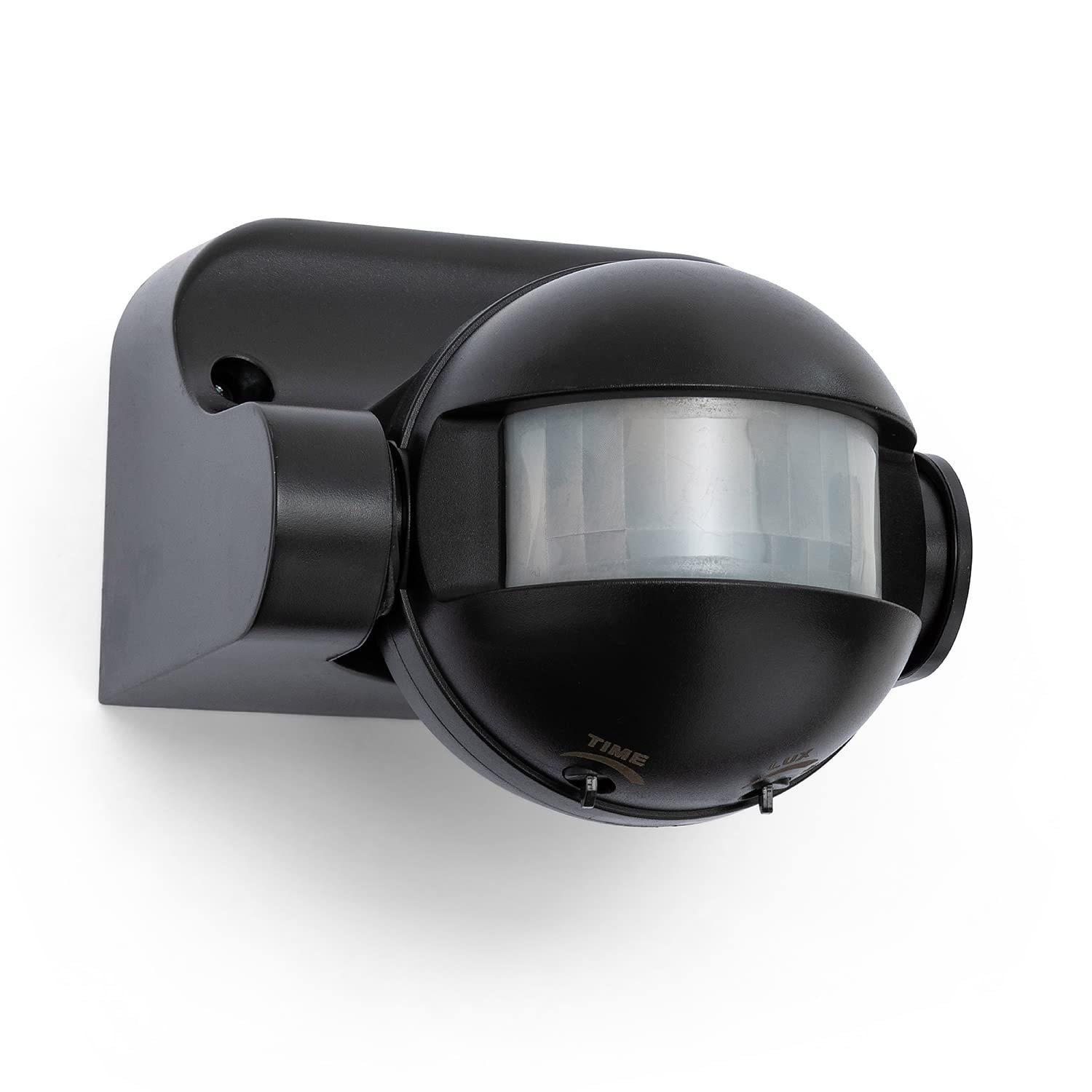 VELAMP MS005 - Sensore di Movimento per Luci Rileva Presenza con Portata 12m/180° Orientabile - Sensore Crepuscolare da Esterno e Interno Impermeabile IP44, Rilevatore a Parete LED Programmabile, Nero