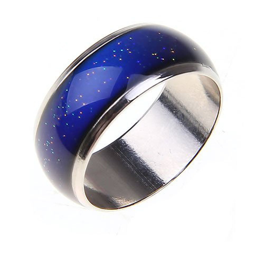 One Classic Seventies Mood Ring Size 5 with 1 Free E Mood Ring | Rainbow | Understand and Express your Feelings
