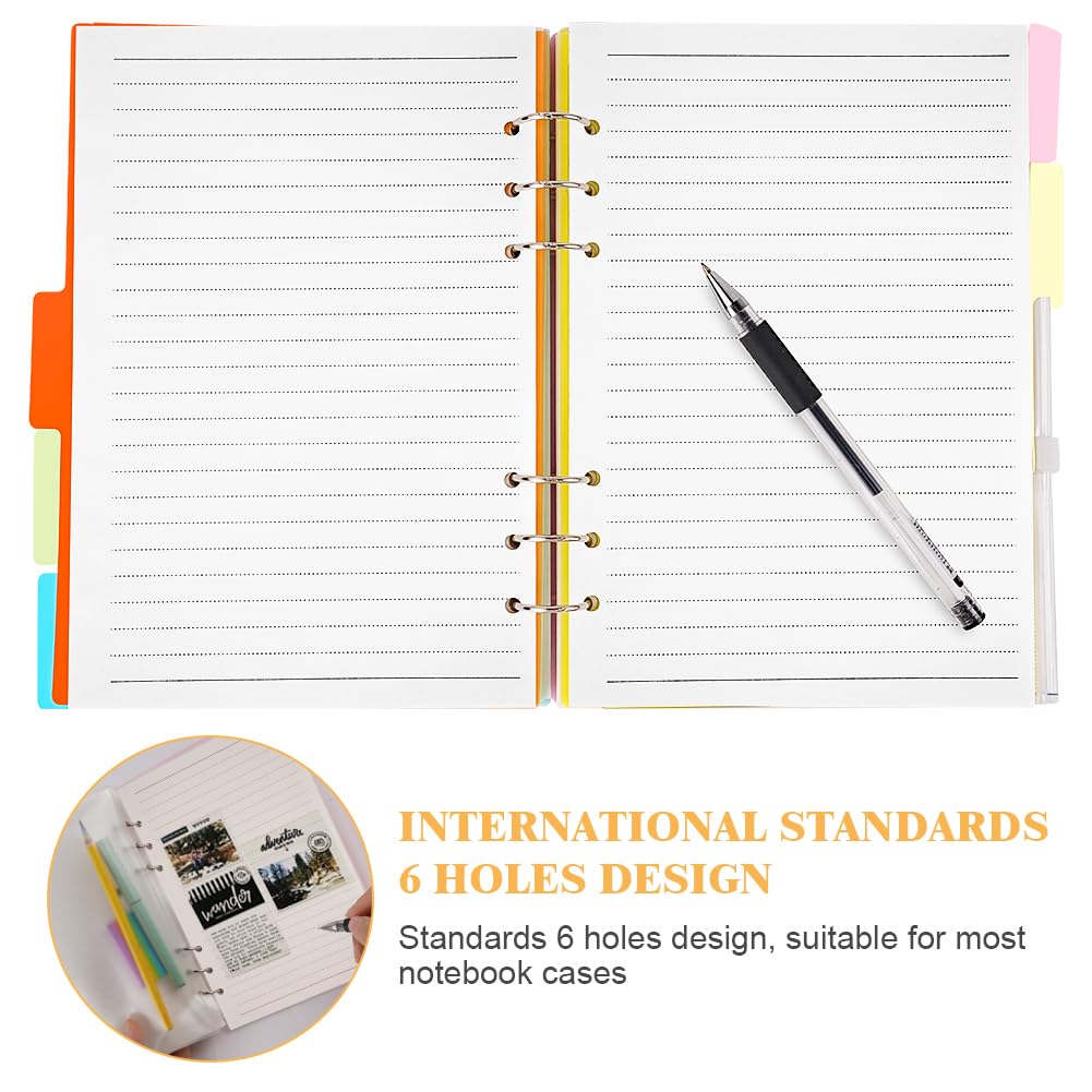 Vicloon A5 Loose Leaf Punched Paper, 140 Pages Horizontal Line Refill for 6 Hole Binder - Image 3