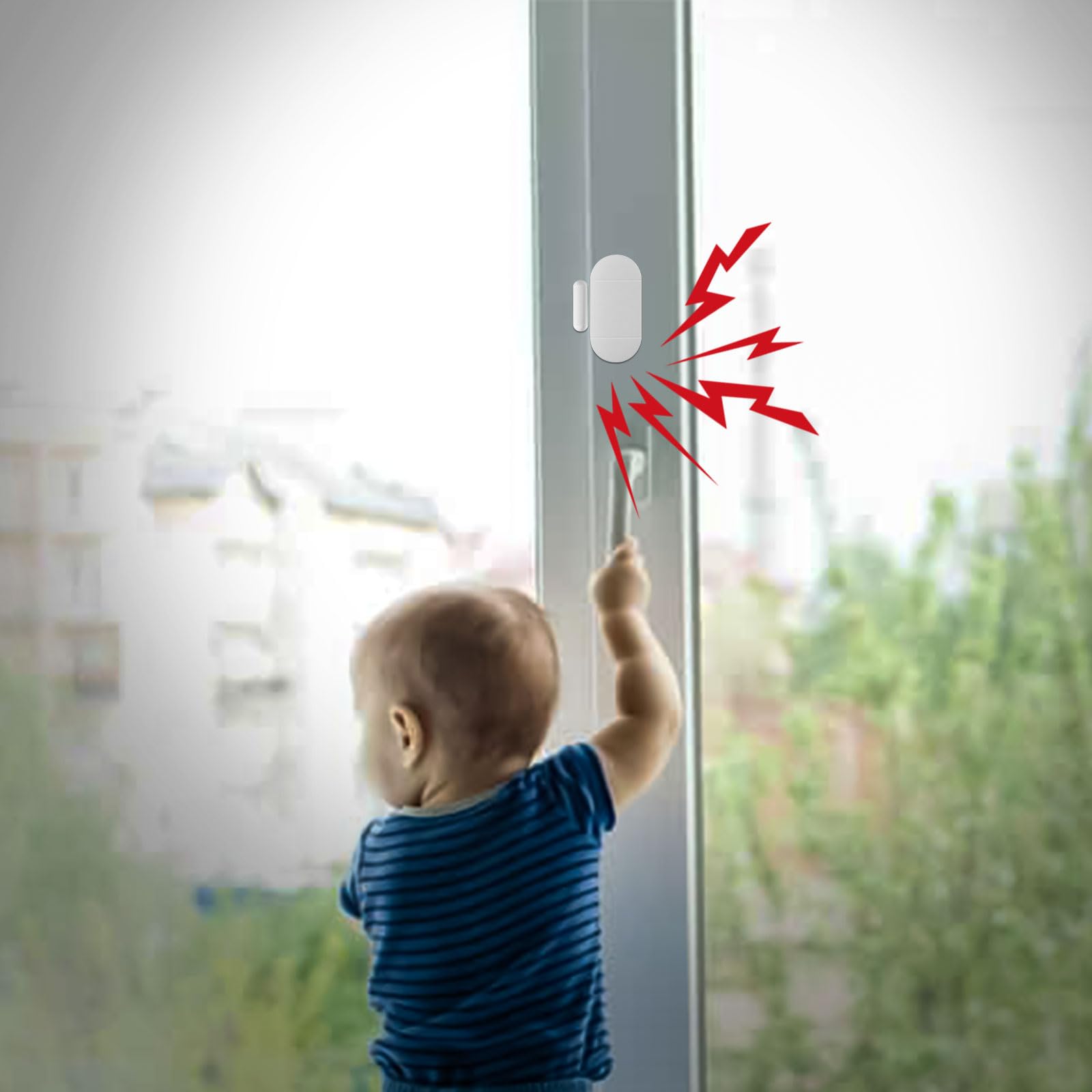 Sensore di allarme per porta, allarme senza fili per finestra, sensori di allarme per porte aperte, allarme antifurto all'ingresso, 130 dB, sensori di sicurezza domestica magnetici wireless per