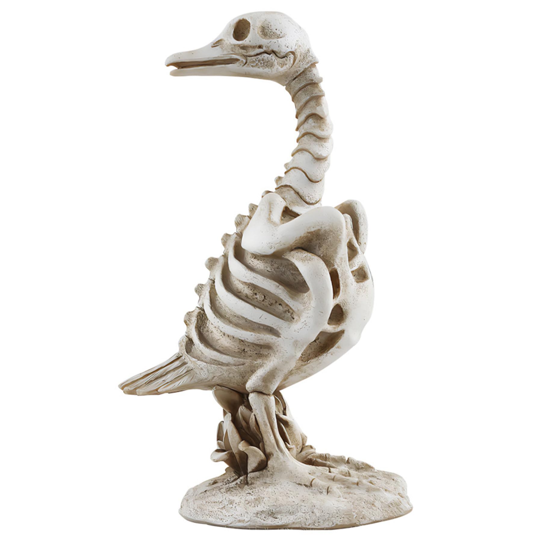 Goutdori Halloween Skeleton Duck 4x6.5in, Life Size Realistic Resin Duck Skull Decor for Haunted House Yard Prop