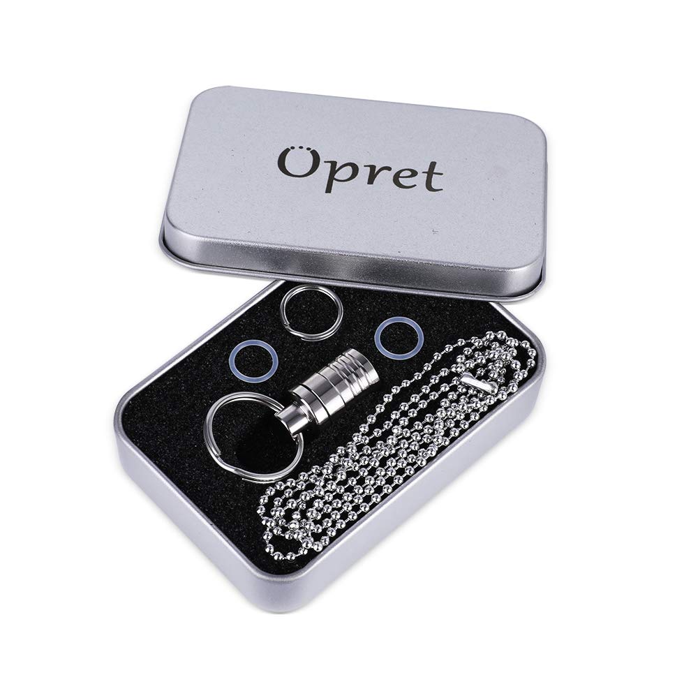 Opret Mini Tytanowe Metalowe pudełko na Tabletki, z Brelokiem do Kluczy, Wodoszczelne, Lekkie
