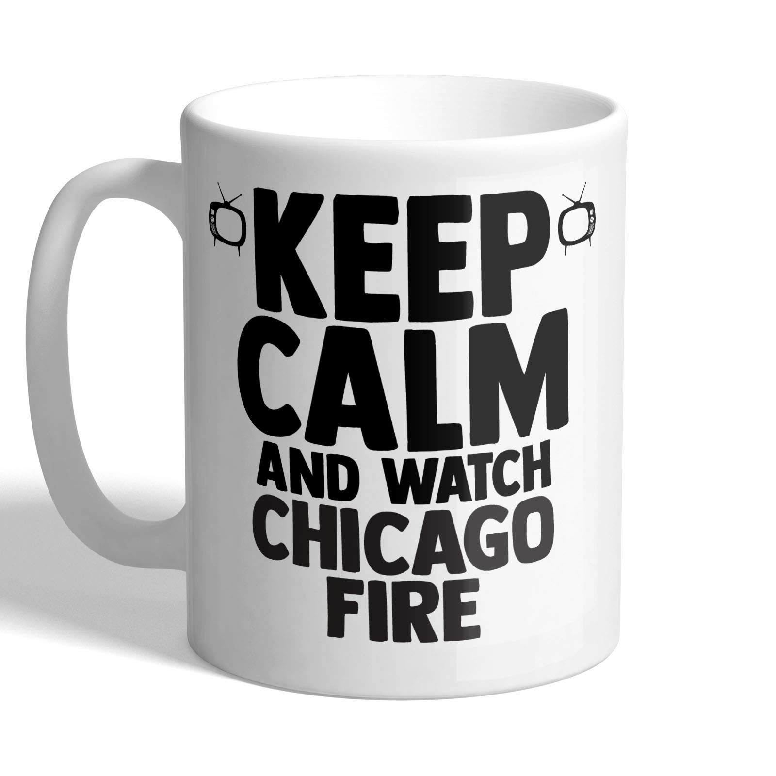 I Love Mugs Ltd White I Love Mugs - Keep Calm And Watch Chicago Fire - Mug, Ceramic, 11Fl.oz.