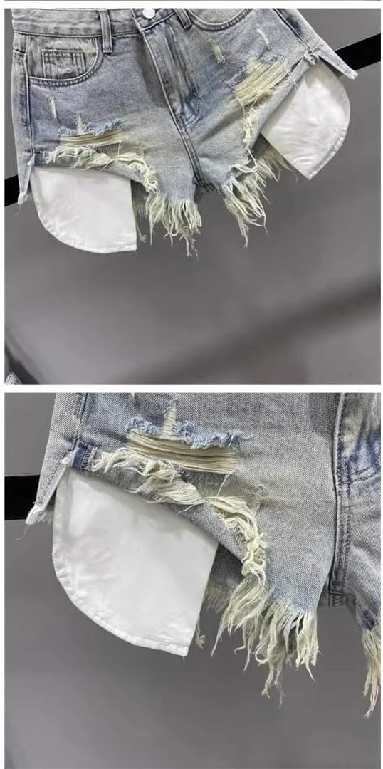 Women Multi Pocket Zipper Denim Shorts Breathable Party Jeans