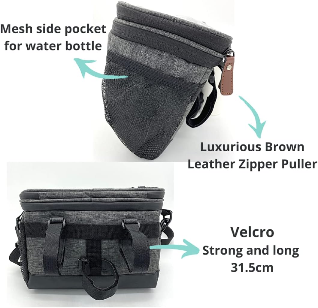 Jau2029 Bike Handlebar Bag Bike Front Bag Road Bike Bag Bicycle Frame Bag Bike Basket Bag Bicycle Bag Mesh Pocket for Water Bottle Shoulder Strap Cycling Bag Reflective Strips : Sports & Outdoors