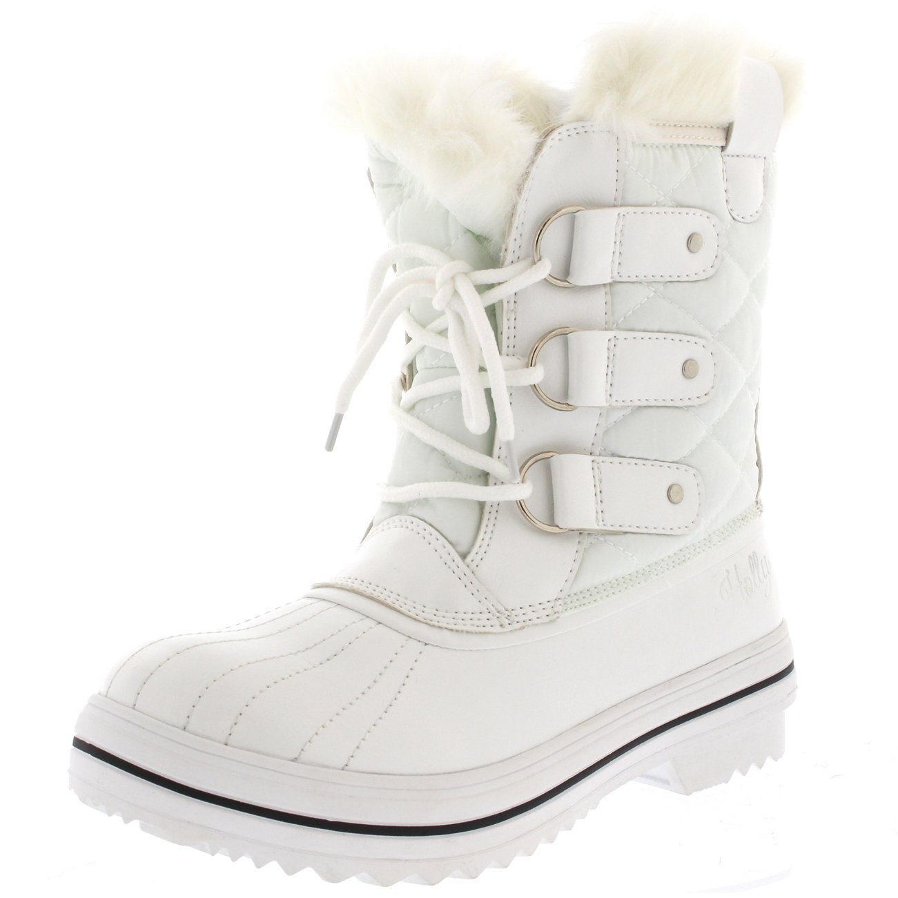 Polar Womens Snow Boot Nylon Short Winter Snow Rain Warm Waterproof Boots - White - 9-42 - CD0031