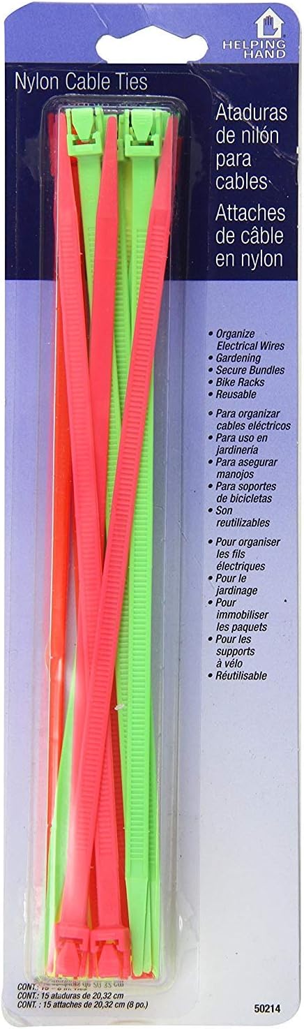 Helping Hand FQ50214 Cable Ties 8" Quick Release 15 (6)
