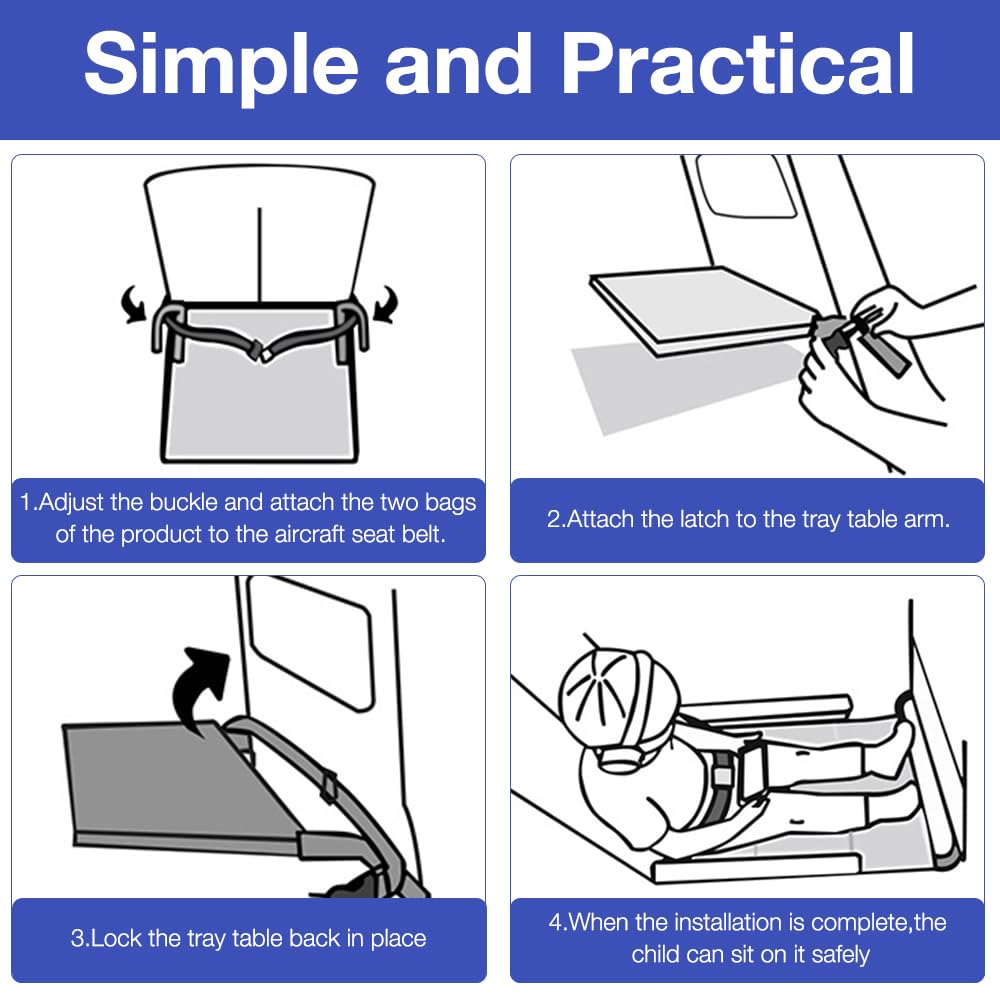 Reposapiés de Avión para Niños, Extensión de Asiento de Avión para Niños, Cama de viaje para niños en avión, para dispositivos de avión, vuelos de corta distancia