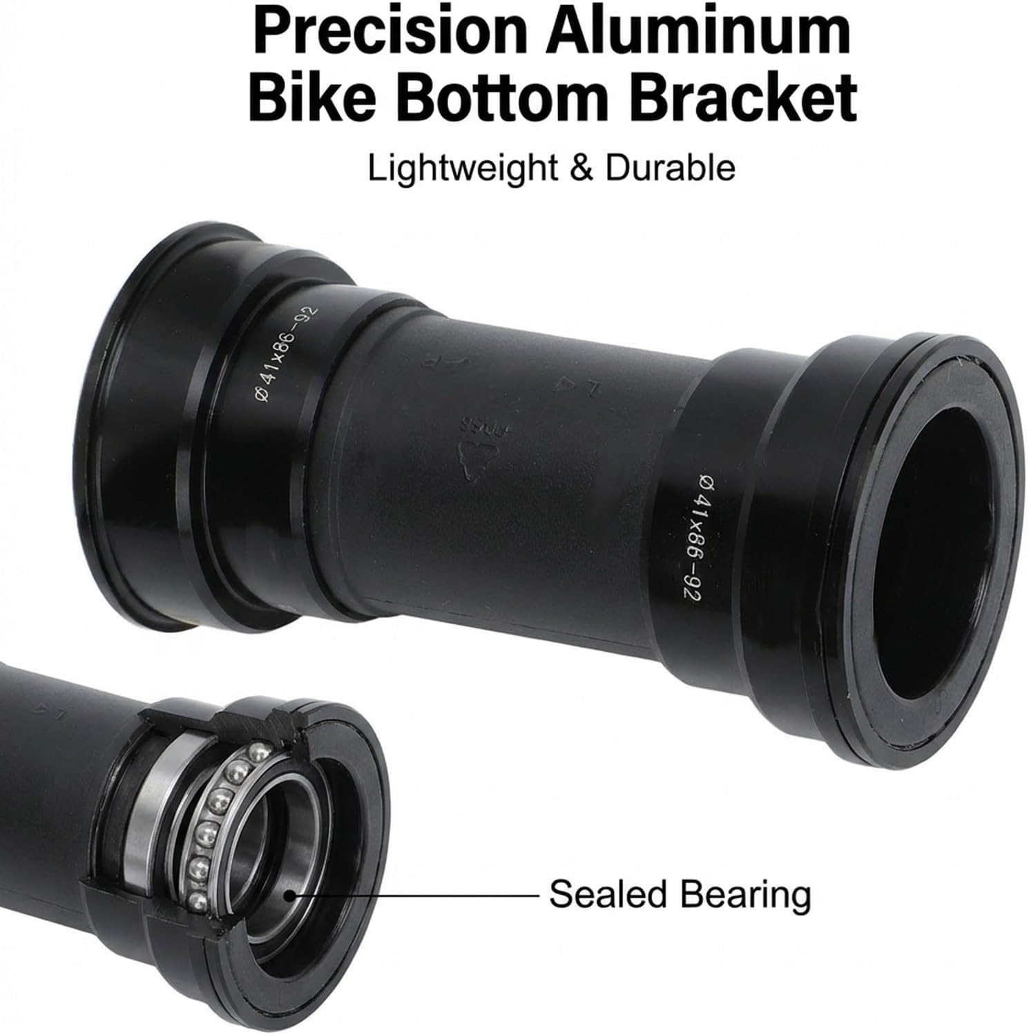 Pressfit Bottom Bracket BB86 30mm Crankset Bearing for Mountain Road Bikes, Aluminum Alloy - Sealed Bearings, Noise Reduction, Durable and Lightweight Design