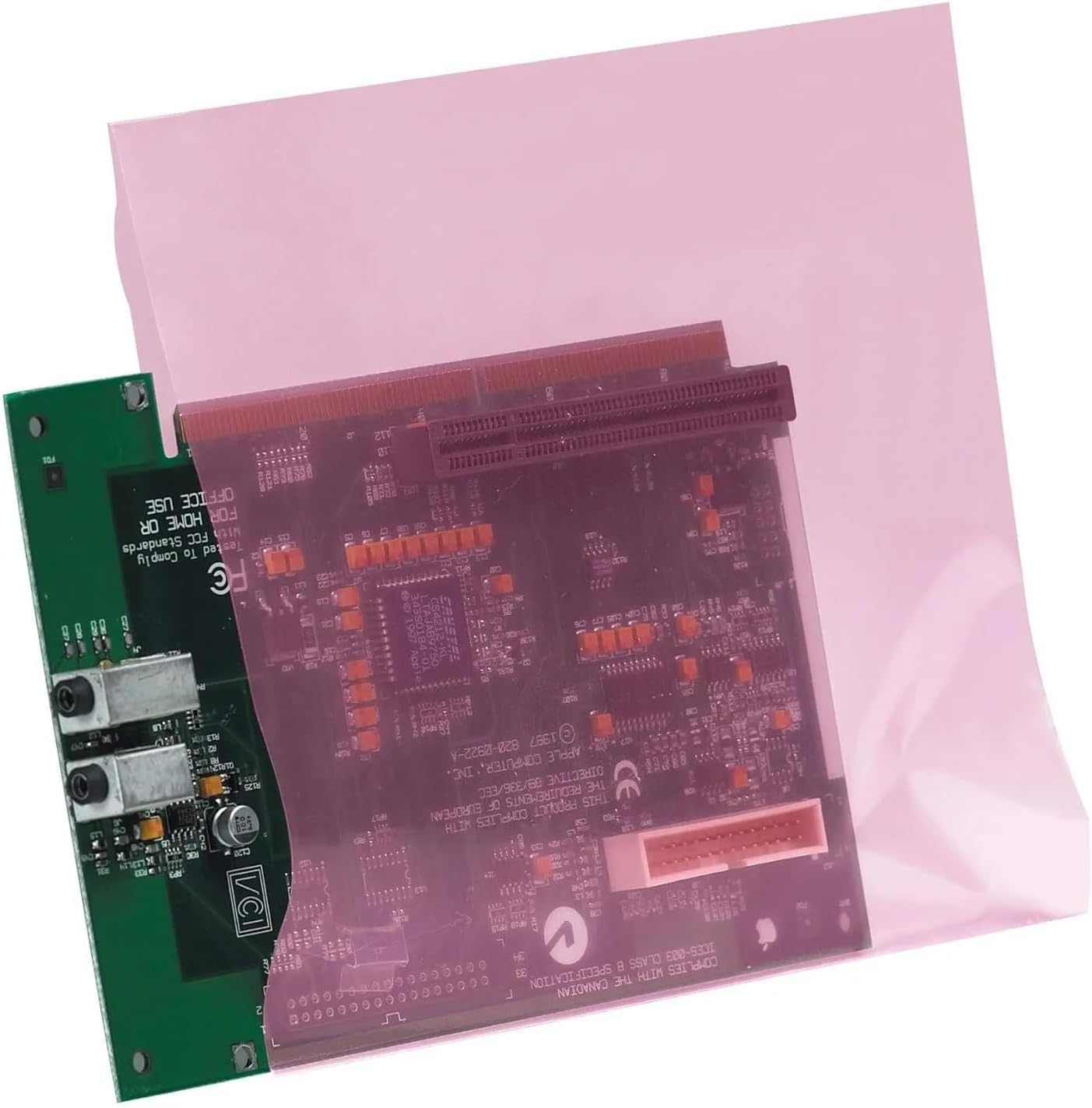 100 Anti-Static Bags, 2 Mil, Open-Ended Large Pink Poly Bags for Motherboard Protection (12″x18″)
