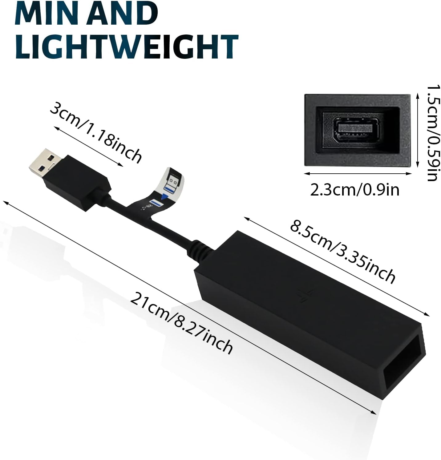 SPORWAY Adaptador PS5 VR: Cable Convertidor USB Mini a Consola PS5 Con Cámara, Para Juegos PlayStation VR