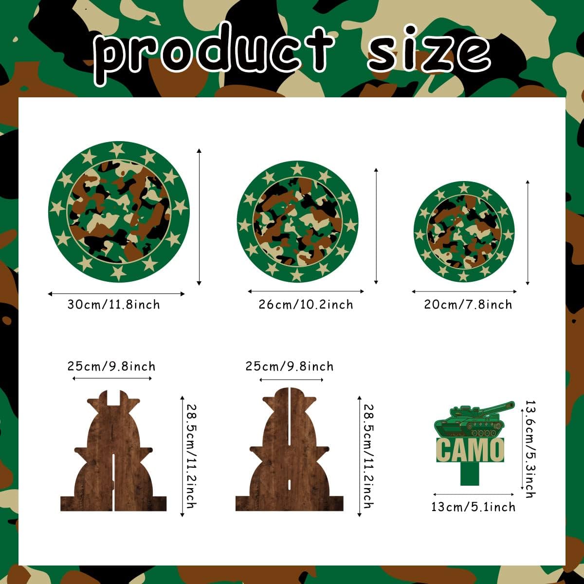 Camo Party Cupcake Stand for Boys Green 3-Tier Cake Stand Army Soldier Military Party Supplies Camouflage Theme Barnyard Table Cake Holder Decorations for Baby Shower Camouflage Birthday