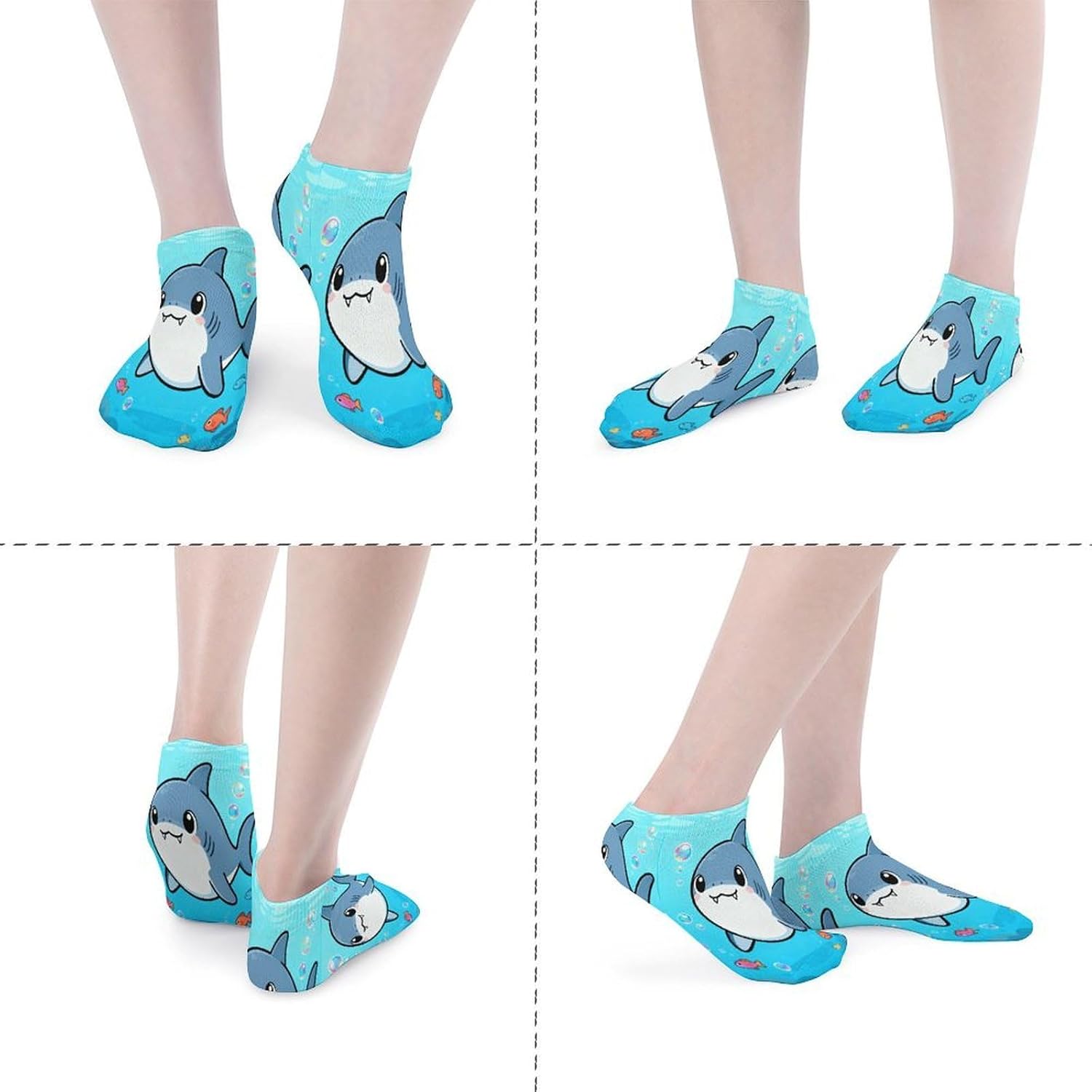 Shark Crew Sock for Men Women Funny Novelty Socks Athletic Ankle Socks Comfort Soft Low Cut Tab Sock 5 Pairs