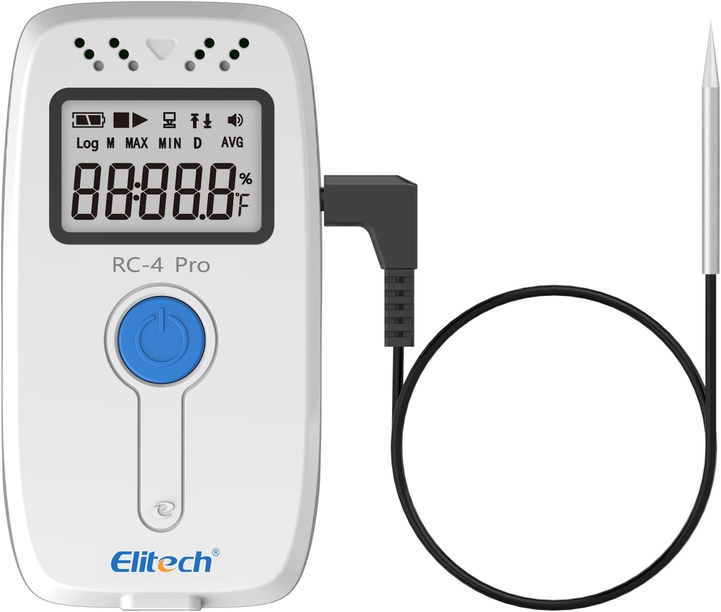 Elitech Temperature Data Logger RC-4 Upgraded, Digital USB Data Recorder for Refrigerator Fridge Cold Chain Monitoring with 64,000 Readings, Auto PDF/CSV Export