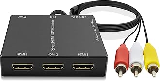 Dingsun 3 Port HDMI to RCA Converter HDMI to Older TV AV Adapter for Fire Stick, Roku, PS4, Appler TV, HD Play, PC, DVD Players etc.
