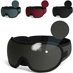 Máscara para dormir 3d confortável que bloqueia 100% luz com espuma respiravél espuma de memória (Cinza)