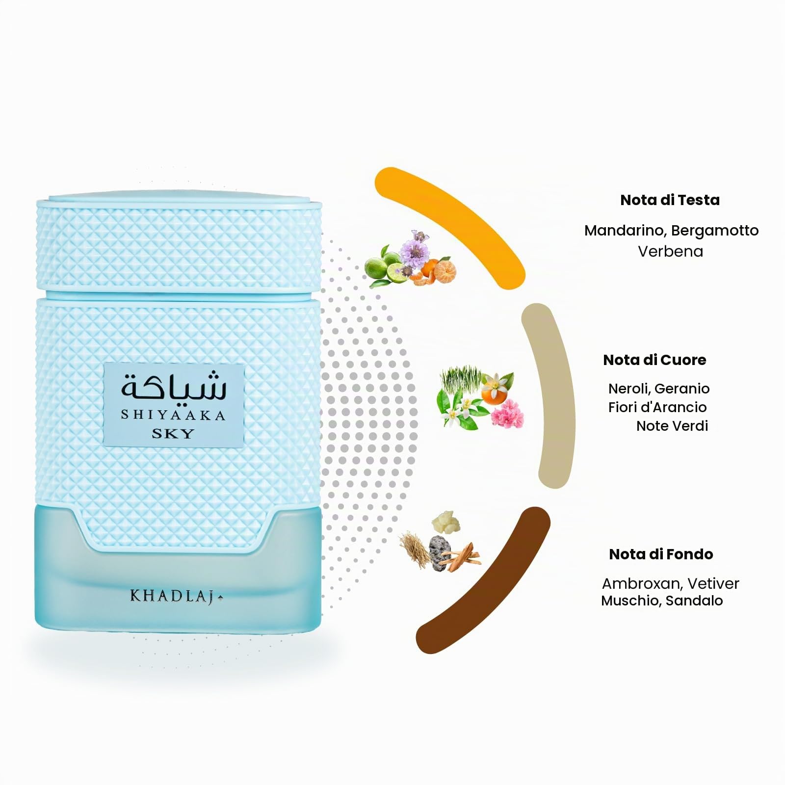 Khadlaj Shiyaaka Sky Eau de Parfum Spray 100ml per uomo e donna | Edizione Speciale Bergamotto, Pompelmo, Mandarino