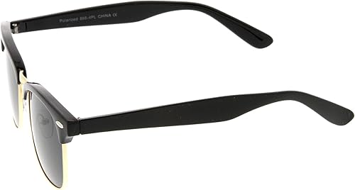 Miniatura 3 de zeroUVGafas de sol polarizadas lente clásico mitad Marco Cuerno con borde anteojos de sol 50mm