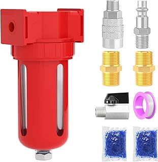1/4" NPT Compressed Air Desiccant Drying System, For Dry Air, Compressed Air, Plasma Cutter and Paint Spray with Desiccant Beads Bag