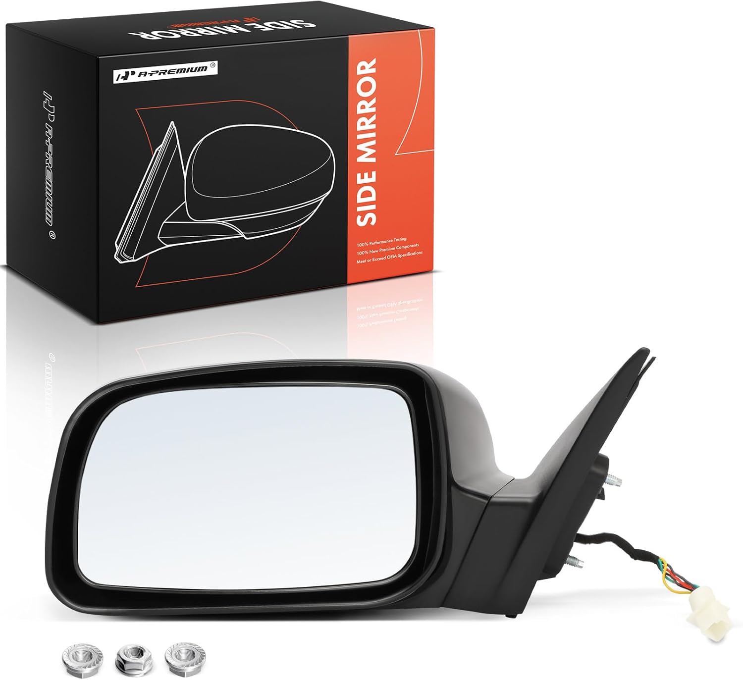 A-Premium Left Driver Side Power Door Mirror - Compatible with Toyota Camry 2007 2008 2009 2010 2011 - Heated Non-Folding Black Outside Rear View Mirror, USA Built, Replace# 8794006925