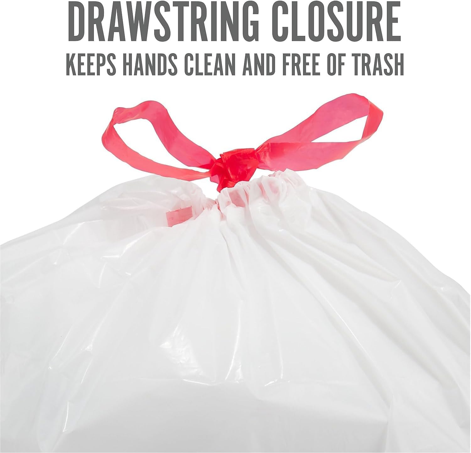 PERK Kitchen White Trash Bags, 13 Gallon Garbage Can Liners, Drawstring Closure, Great for Home, Office, Classroom, 120-Pack