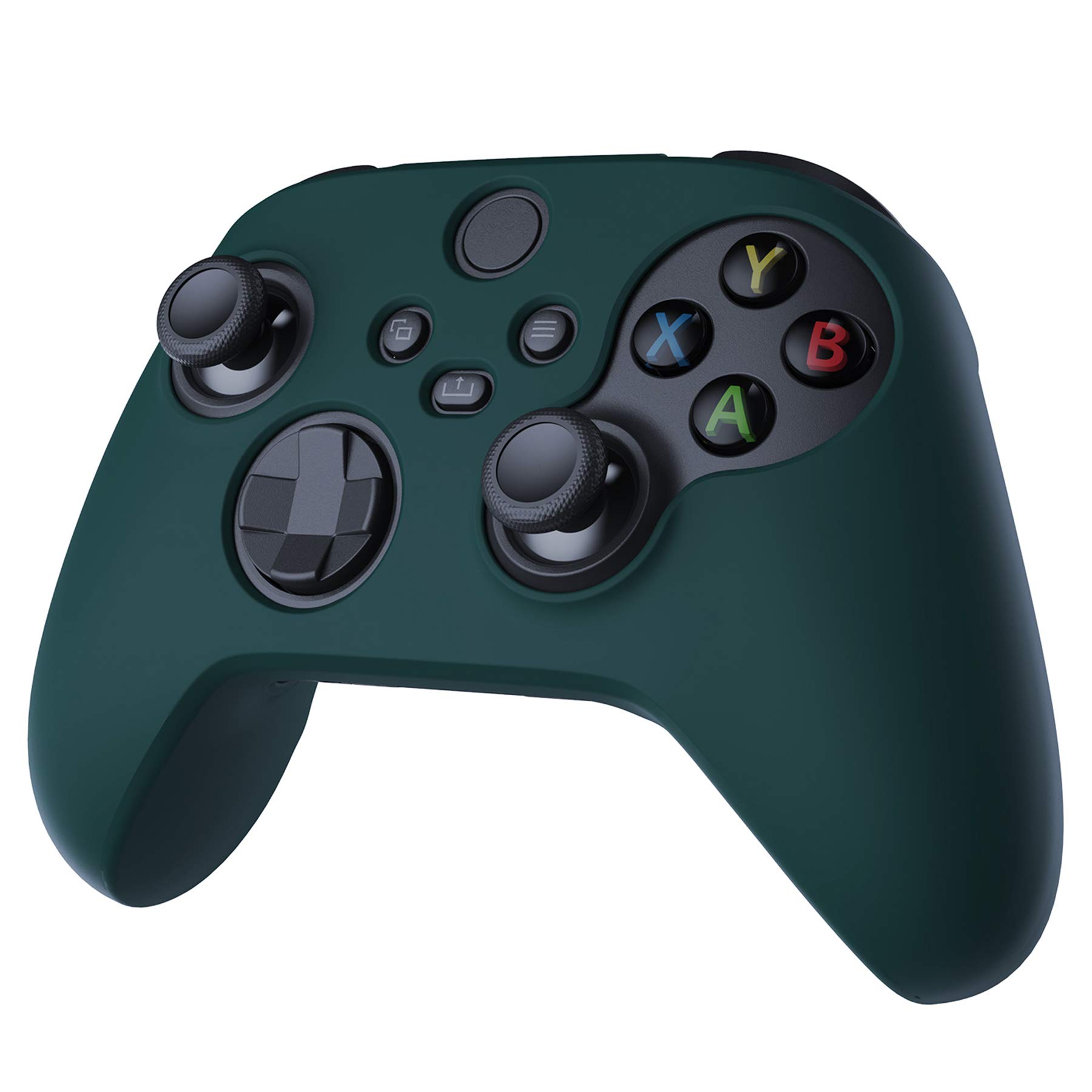 PlayVital Pure Series Funda de Silicona Antideslizante para Control Xbox Series X, Carcasa de Goma Protector Tacto Suave para Mando Xbox Series S con Negro Tapas de Joysticks - Oscuro Verde — view 6