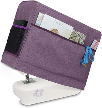 Sewing Machine Cover Compatible with Singer/Brother Machines Dust Covers with Storage Pockets for Most Standard Sewing Machines Purple