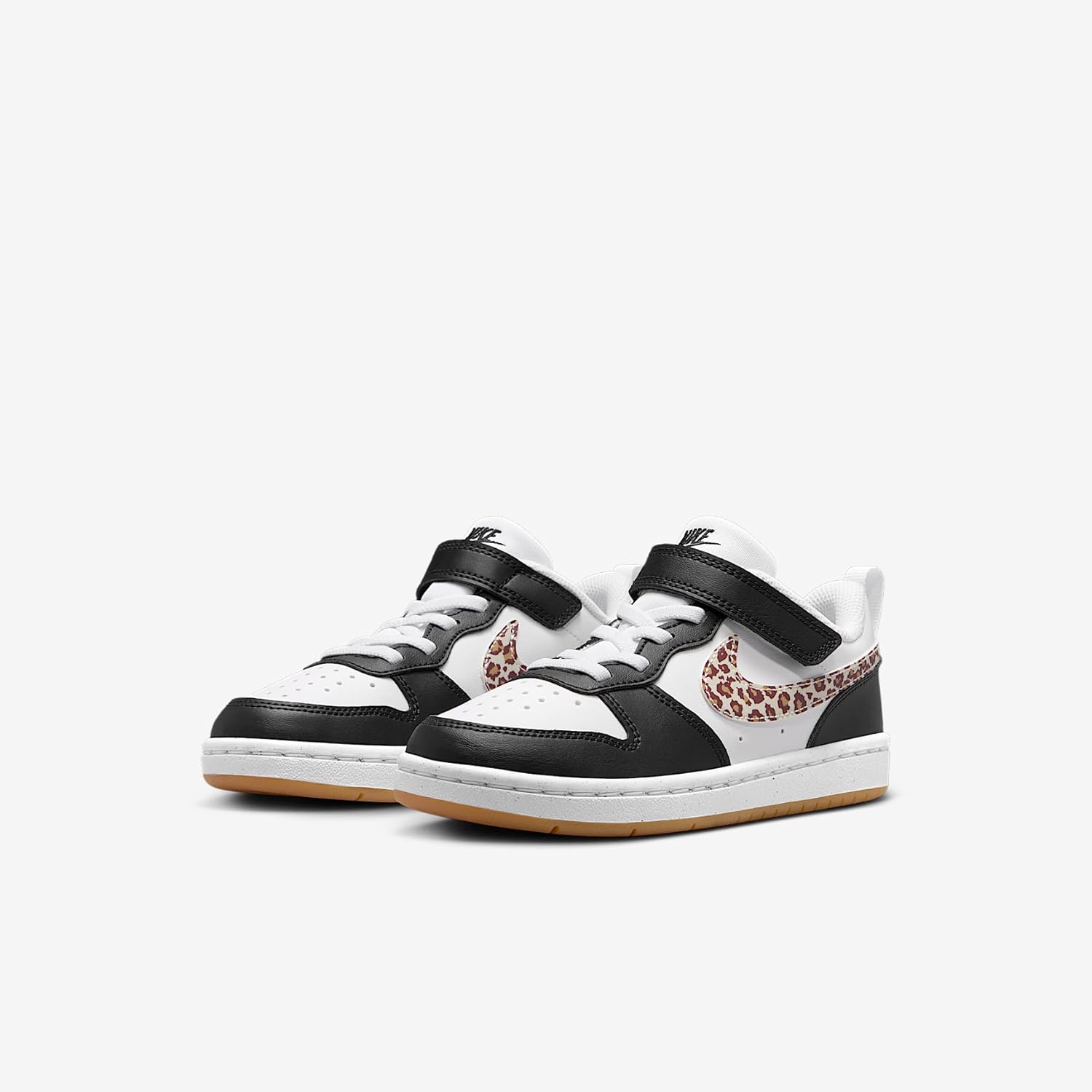 Nike Court Borough Low Little Kids' Shoes (Black/White/Gum Medium Brown/White)
