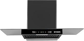 Faber90 cm 1300 m3/hr Autoclean T-Shape Kitchen Chimney | Autoclean Alarm | Mood Light | 12Yr Warranty on Motor2Yr Comprehensive by Faber|Filterless|Touch & Gesture|HOOD IGNIS IN HC SC BK FL 90,Black