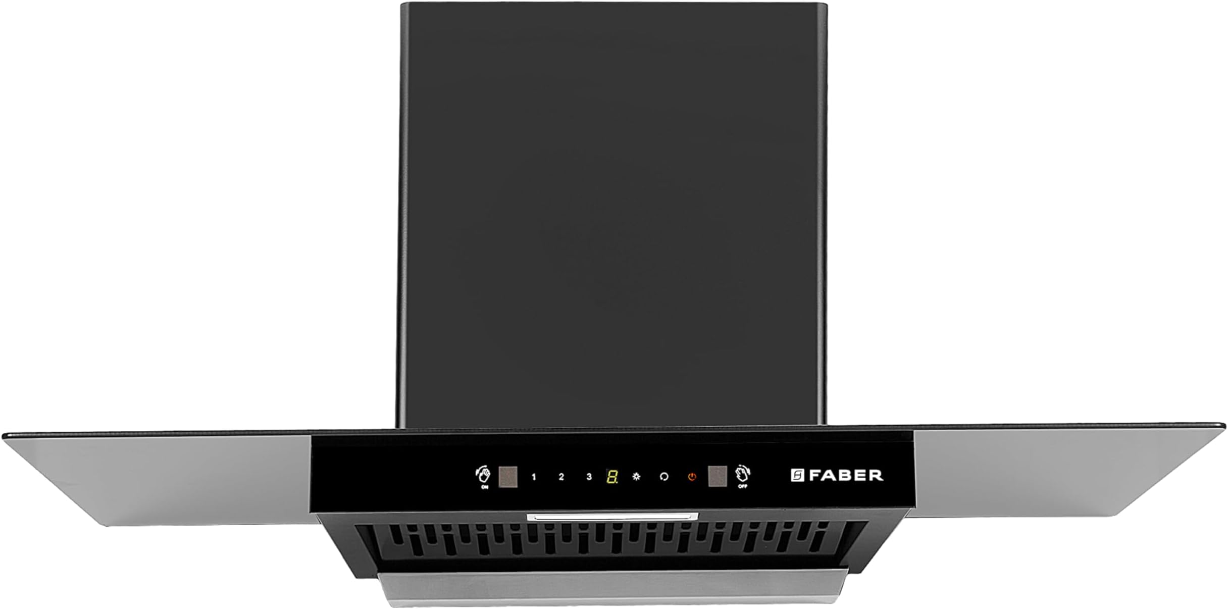 Faber90 cm 1300 m3/hr Autoclean T-Shape Kitchen Chimney | Autoclean Alarm | Mood Light | 12Yr Warranty on Motor2Yr Comprehensive by Faber|Filterless|Touch & Gesture|HOOD IGNIS IN HC SC BK FL 90,Black