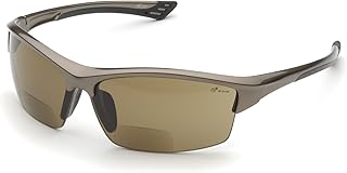 Delta Plus RX-350BR 1.5 Diopter Bifocal Safety Glasses with Metallic Brown Frame and Brown Lens for Enhanced Vision, Comfort, and Protection at Work and Outdoors - WELRX350BR15