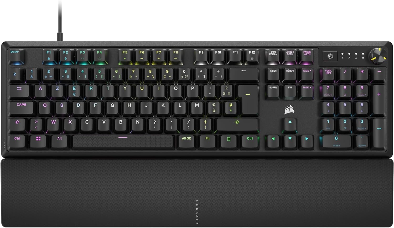 K70 Core RGB Tastiera Meccanica di Gioco con Poggiatempo - Tasti lineari pre-lubrificati MLX Red - Ammortamento del Suono - Compatibile con iCUE - AZERTY FR Layout - Nero - Tastiera gaming
