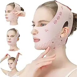 Faixa Modeladora Facial Lifting – Máscara Antiflacidez para Ajudar a Definir Contorno, Reduzir Papada e Rejuvenescer o Rosto | Tecido Respirável | Tamanho Único