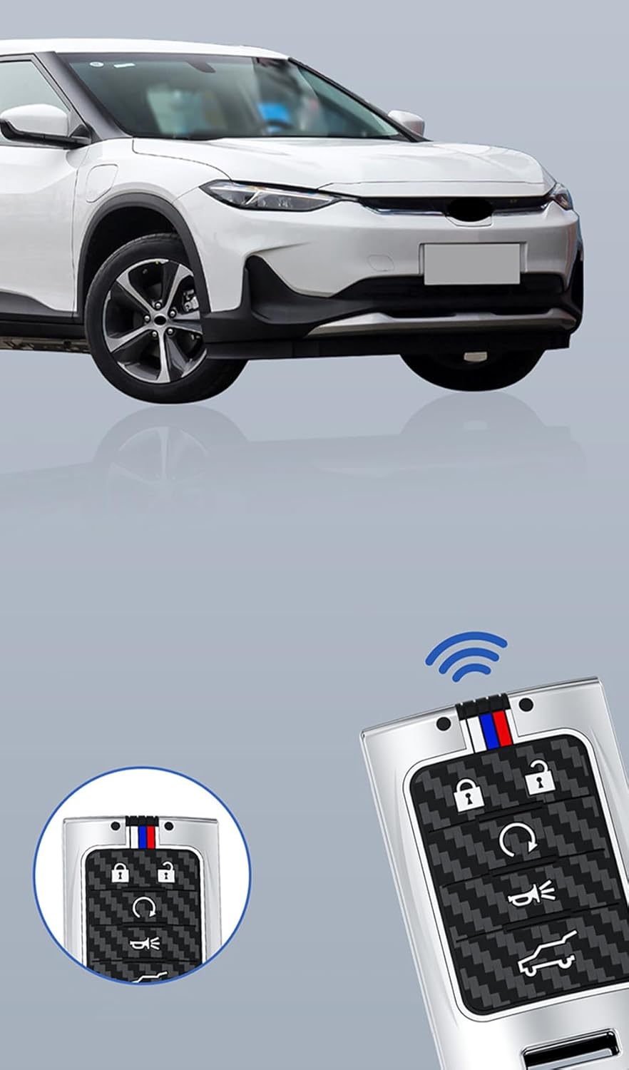 Zinc Alloy Car Key Fob Cover Case Protector Shell Compatible for Cadillac SRX DTS STS XTS CTS Escalade,Chevrolet C7 Corvette(5 Buttons Silver)