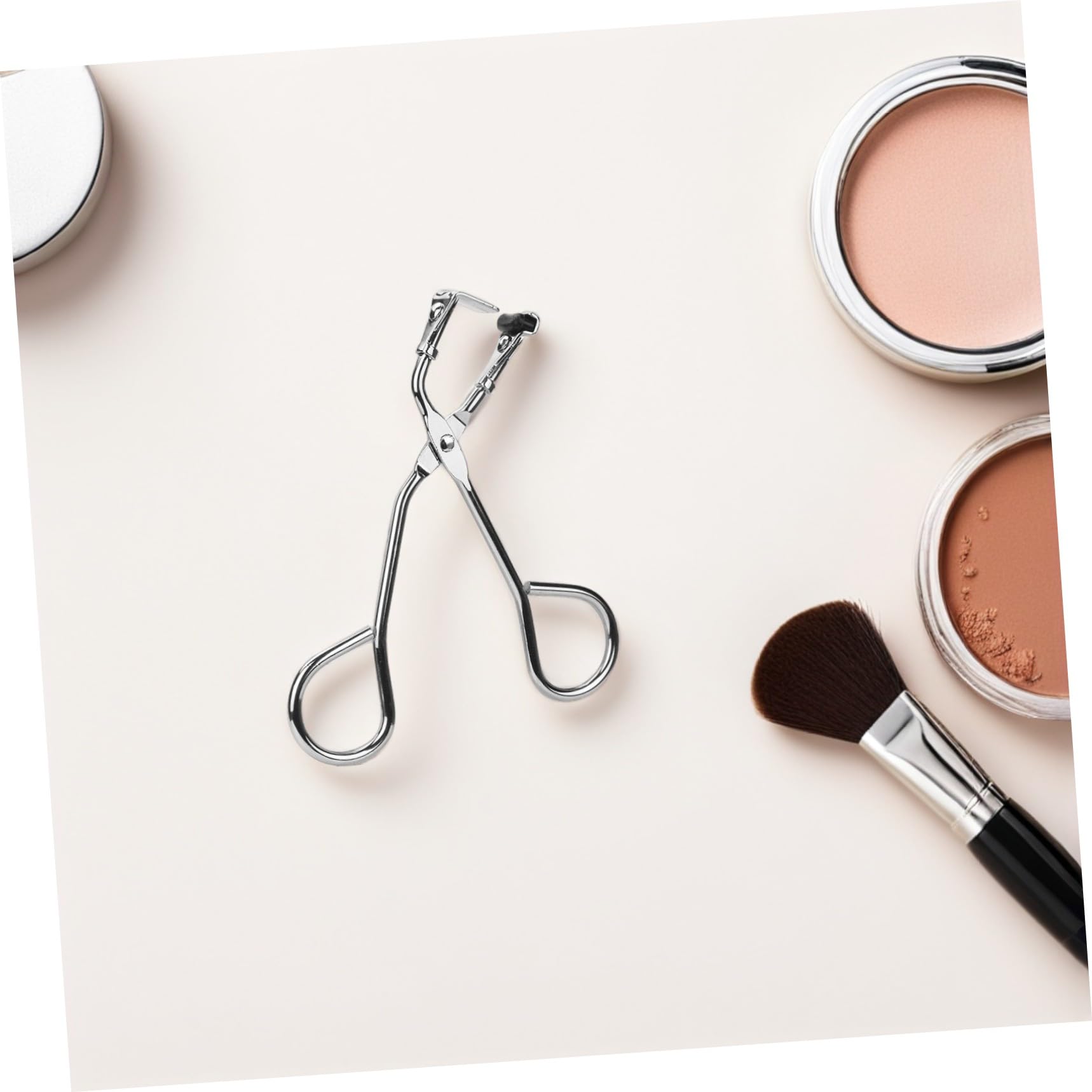 Wimpernzange Leicht das Make Up Unterwegs aus Edelstahl Silberne mit Gebogener Form Praktische Handlicher Wimpernzangenclip