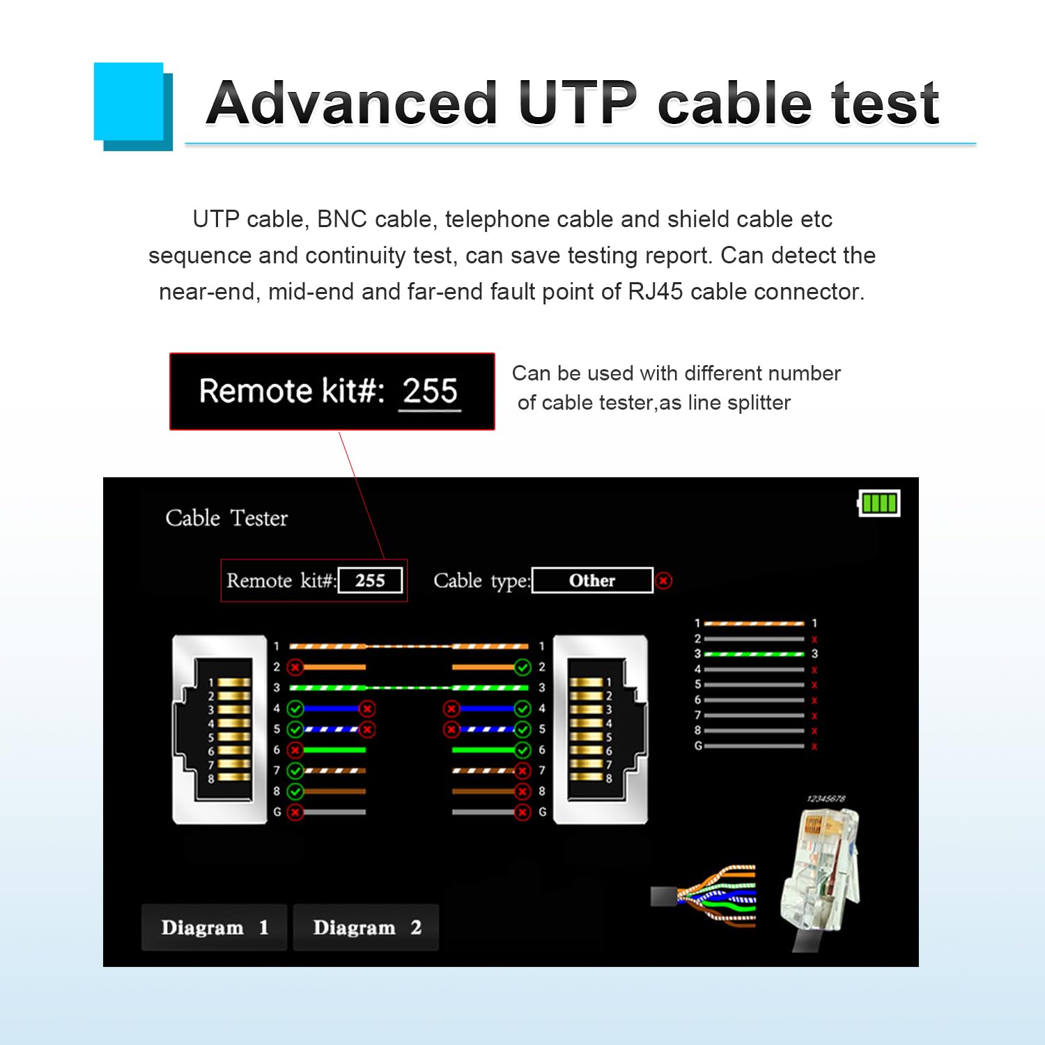 CCTV Camera Tester, WANLUTECH 8MP TVI CVI AHD SDI CVBS Analog Camera Tester 5 inch TFT-LCD Screen Support Cable Tracer UTP Cable Tester PTZ Control HDMI in VGA in RS485 (HD-3200C)