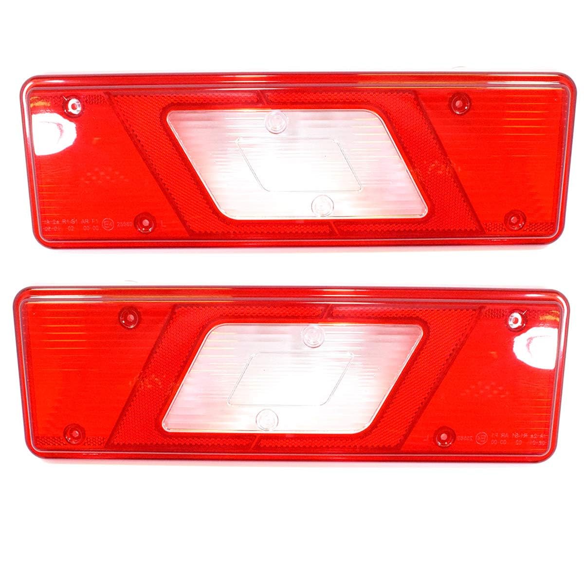 2 lenti di ricambio per fanale posteriore destro sinistro compatibile con Ford Transit MK8 Tipper 2014+ con marchio di controllo E 1831256 1831334