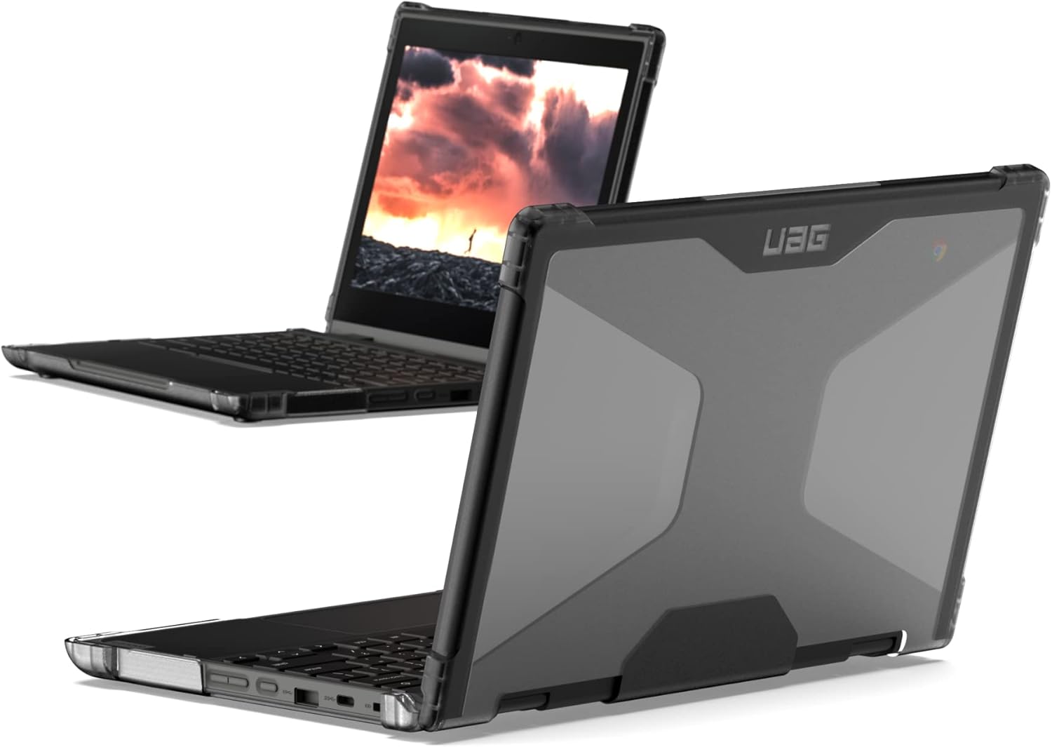 URBAN ARMOR GEAR UAG Designed for Lenovo 300E Chromebook (2nd Gen, AST) (82CE) Case, 11.6-inch Laptop for Education - Shock Absorbing, Rugged Lightweight Drop Protective Cover, Plyo Transparent Ash