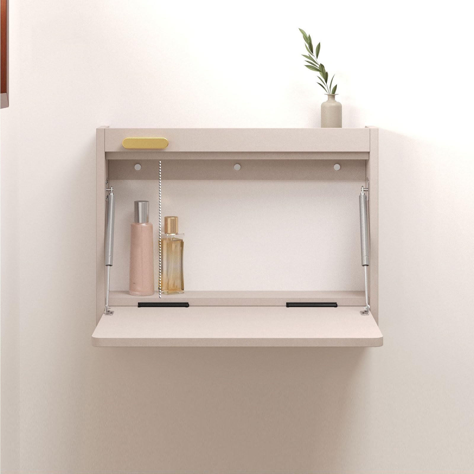 Table murale rabattable en bois noble, meuble de design compact premium