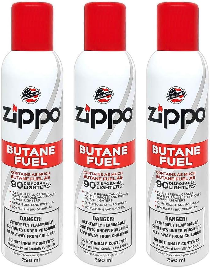 Zippo Butane, 5.82 oz, Pack of 3