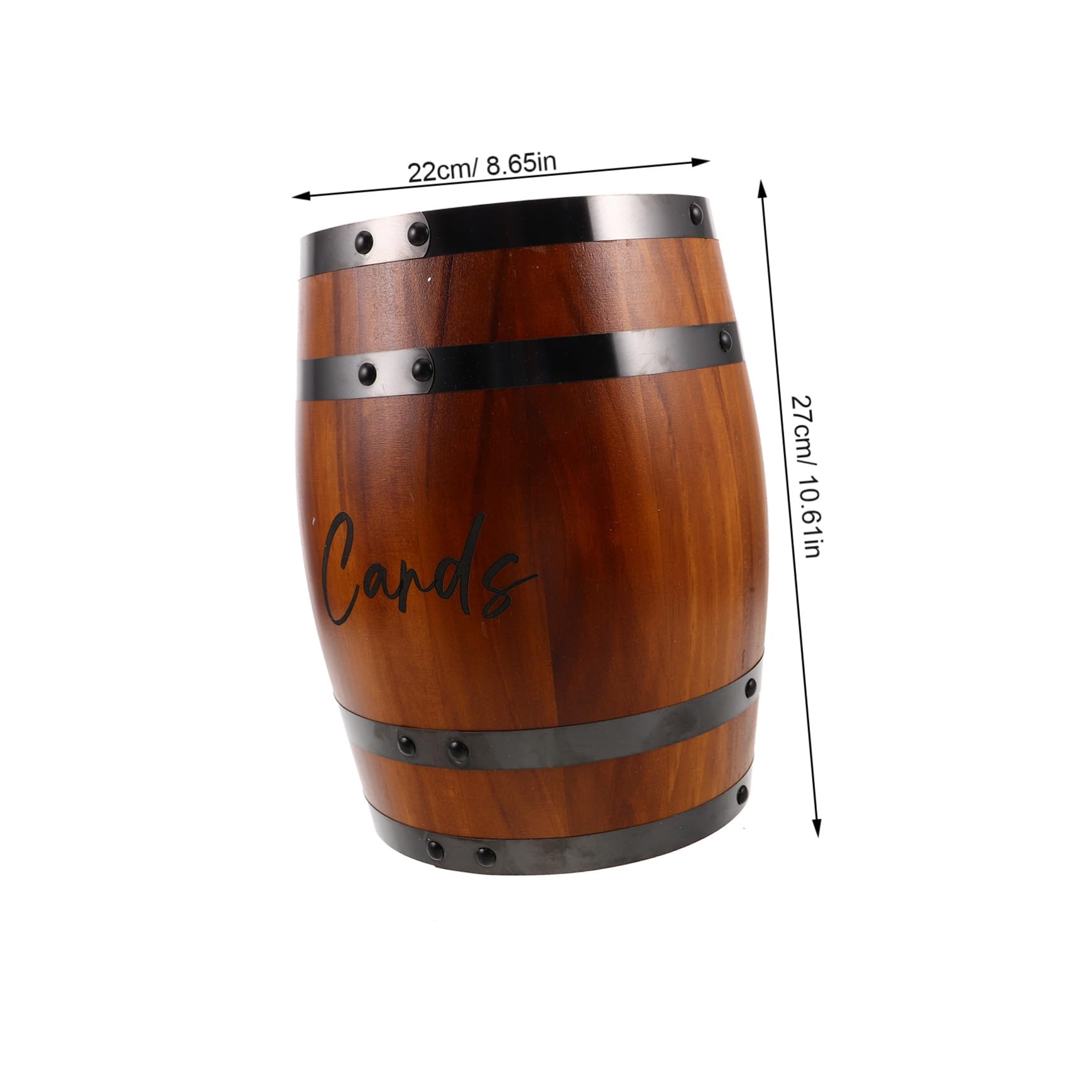 Holzfass Kartenbox Rustikal Fassform mit Sockel für Hochzeit Geburtstag Party Empfänge und Andere Anlässe Holz Briefumschlagbox Kartenhalter Spardose für Veranstaltungen