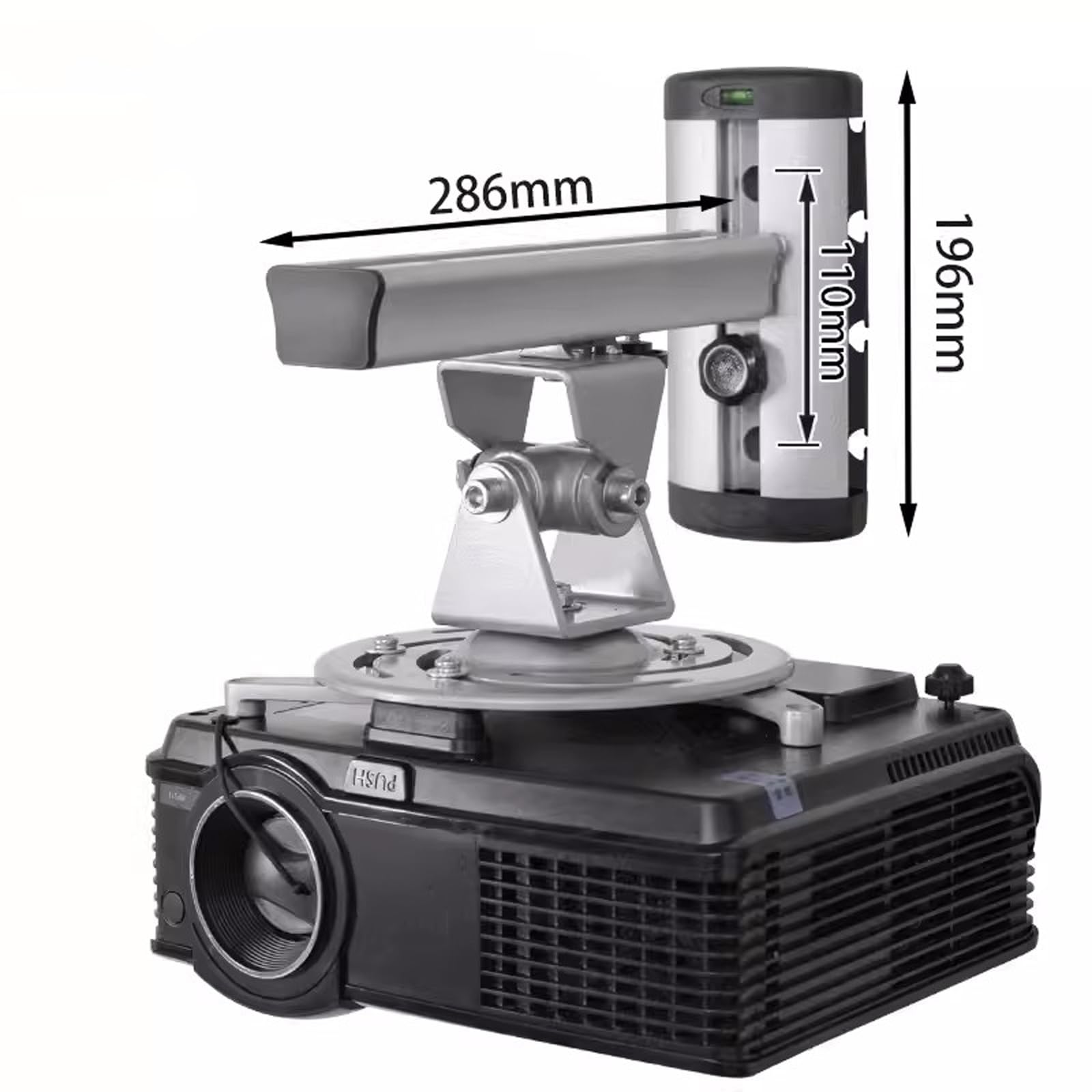 Jingzai202405 Projector Bracket Projector Bracket Adjustable Hanging Bracket Universal Rotation Wall Hanging Front and Rear Lifting Telescopic Ceiling Office and Household Use for Office(Gris)