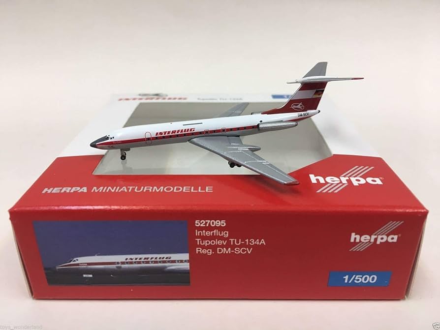 Amazon | Herpa 1/500 完成品 ドイツ INTERFLUG Tupolev TU-134A