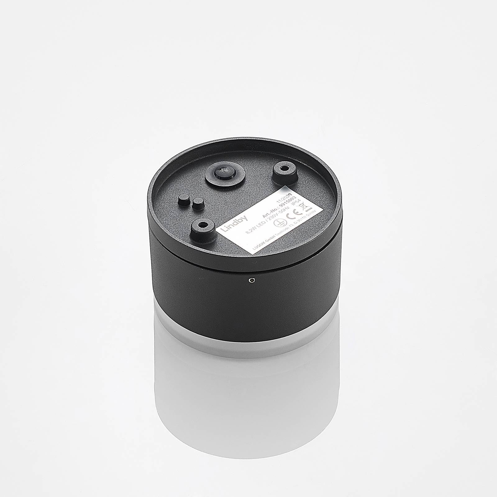 Lindby LED Deckenleuchten Mathea (spritzwassergeschützt (Modern) in Schwarz aus Aluminium (1 flammig,) - Außenleuchte für Garten Terasse Balkon & Haus Deckenleuchte