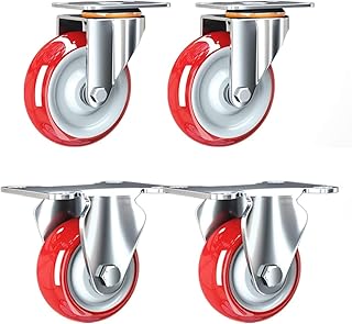 Office castors Caster Wheels Heavy Duty Transport Polyurethane Castors,Caster Wheels For Furniture,Swivel Plate Caster,Workbench,Trolley,Cabinet,Load 180kg,with Screw Castors (Color : Universal, Siz (