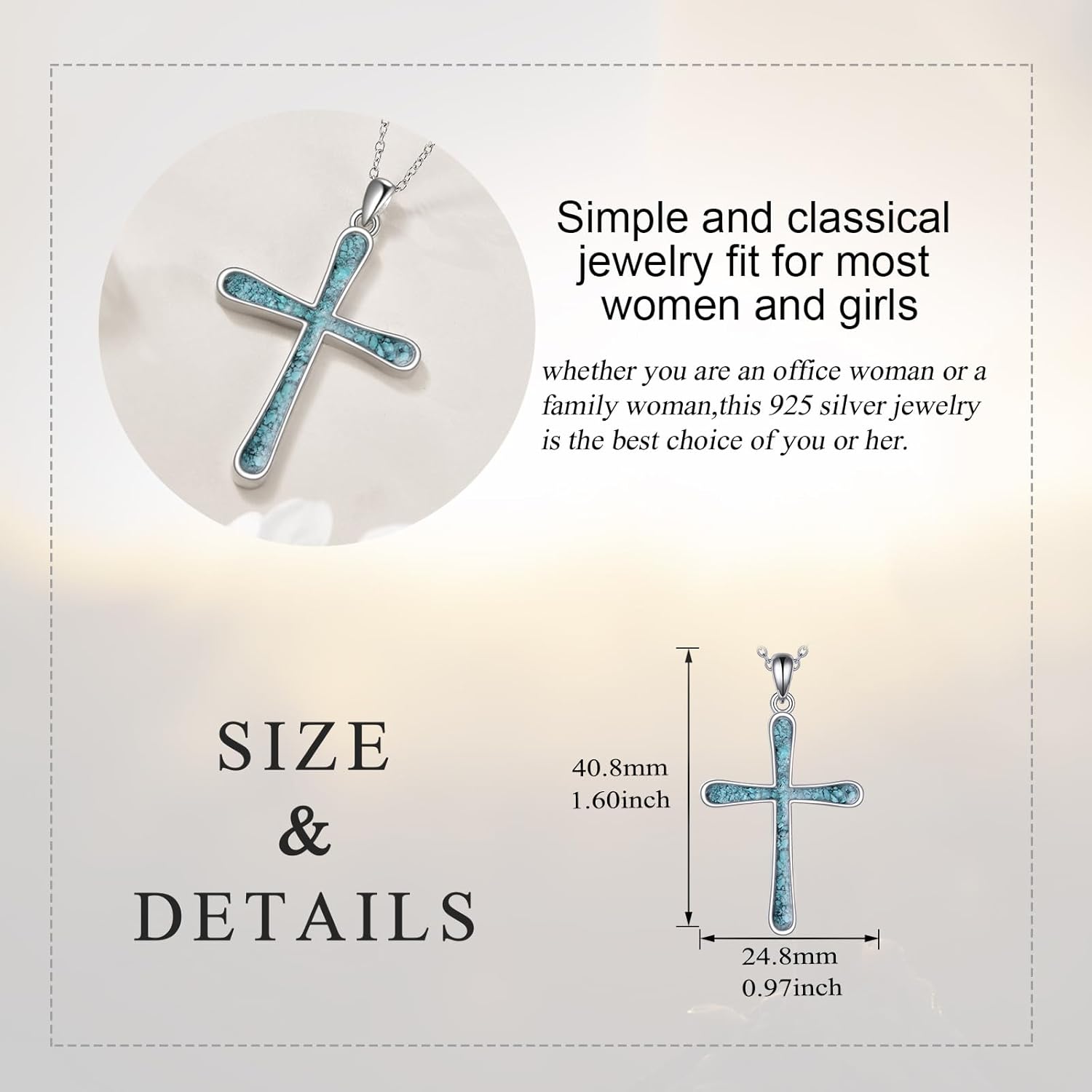 Cross Necklace 925 Sterling Silver Cross Pendant Necklace Religious Jewelry Gifts for Women Men - Image 6