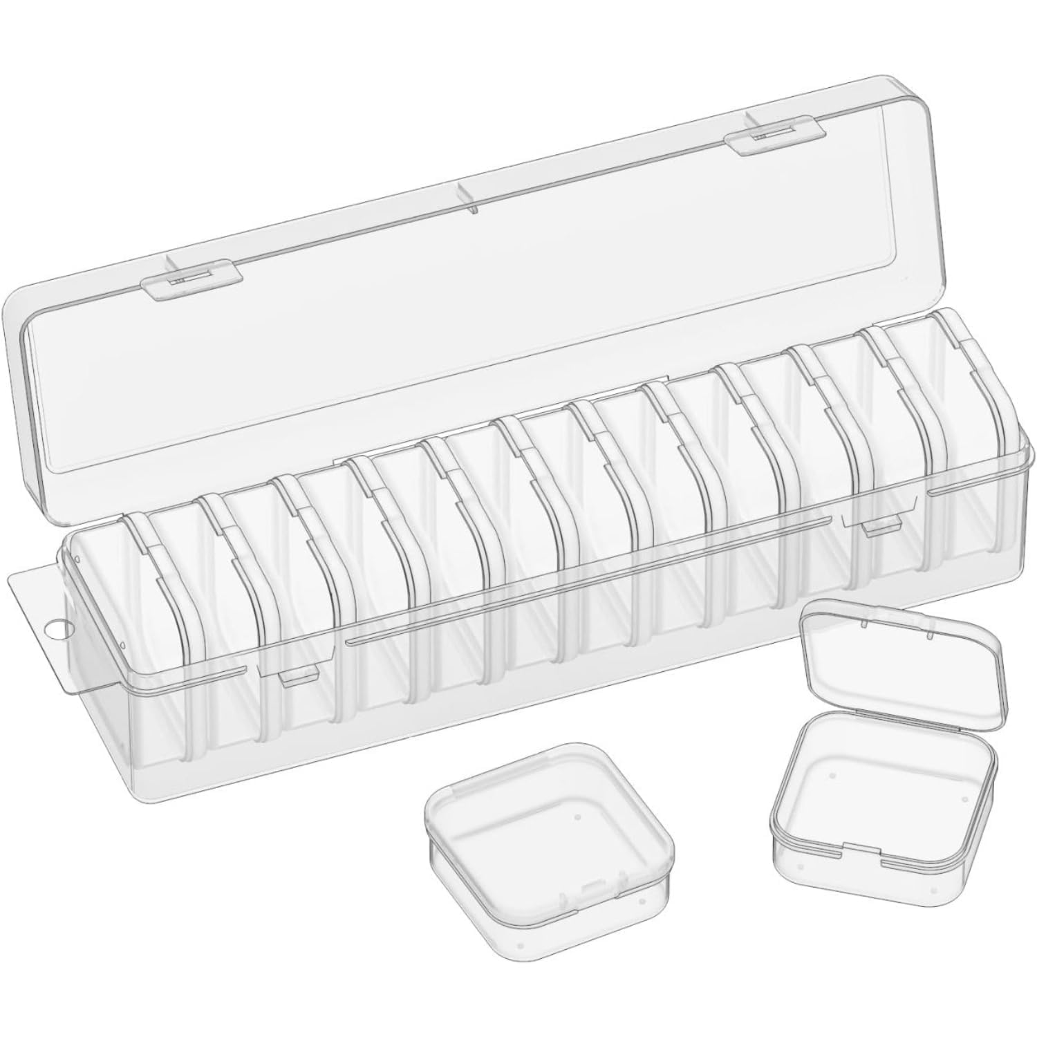 20 Grid Plastic Organizer Storage Box with Individual Mini Containers | Transparent Multipurpose Storage Case for Beads, Jewelry, Diamond Painting, Crafts & Small Parts-image-44