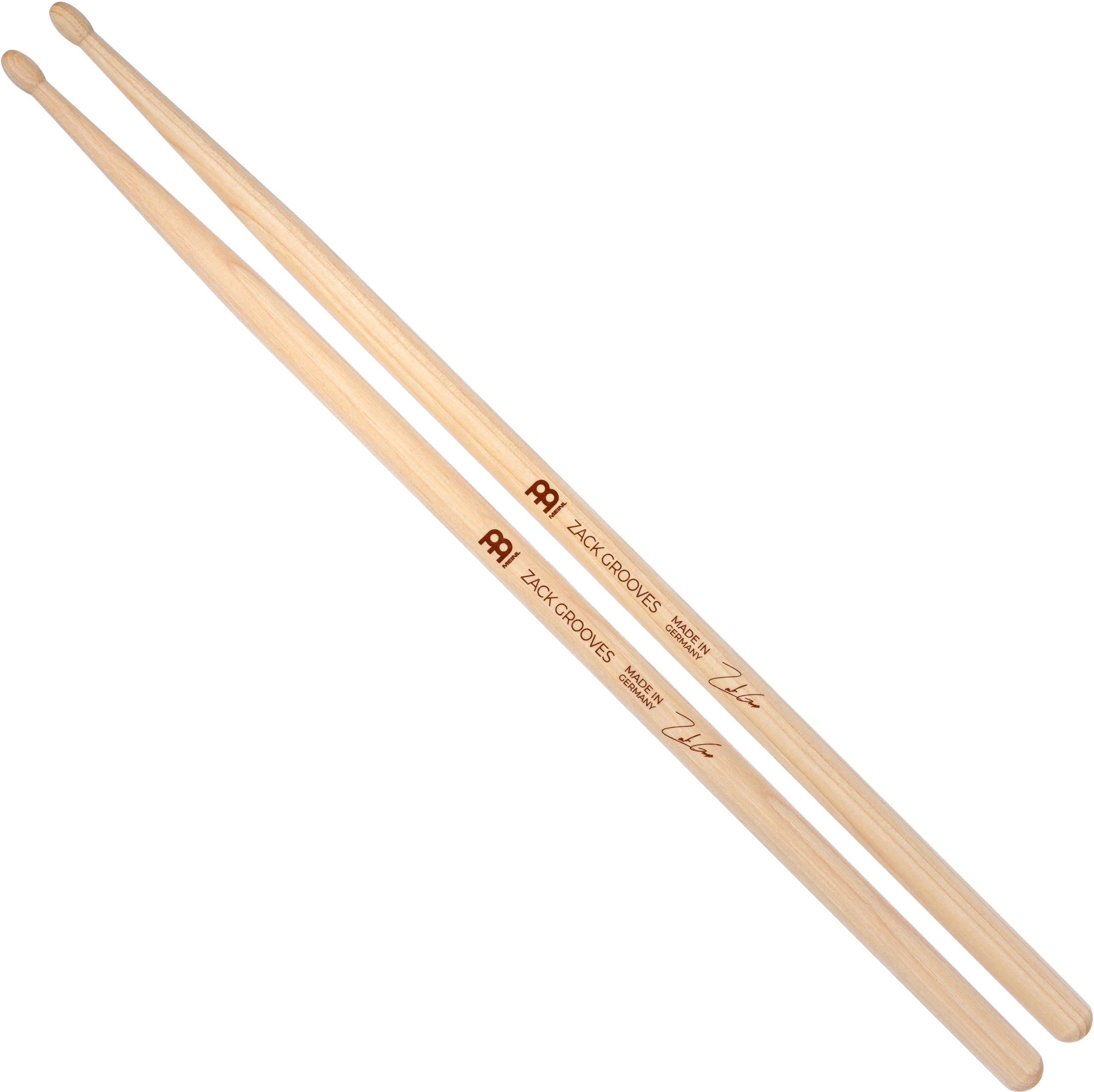 Meinl Stick & Brush Bacchette Per Batteria, Firma Zack Grooves - Noce Americano Con Punta Ovale In Legno - Made In Germany (SB606)-image
